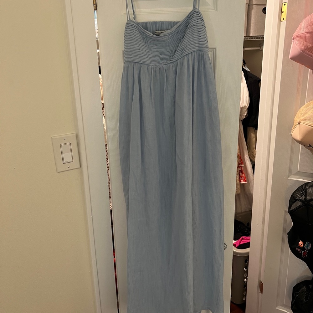 Abercrombie & Fitch Blue Smocked Maxi Dress